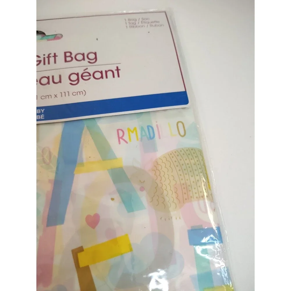 Viola Giant Gift Bag 36 In X 44  Baby Theme Butterfly Tropical Animals Numbers